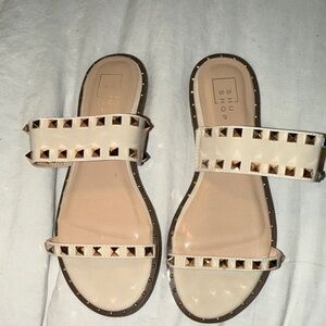 Studded Cream Sandals